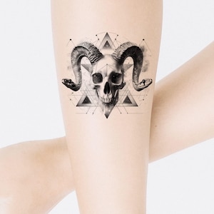 Skull & Snake Tattoo Design: Printable Template (Instant Download)