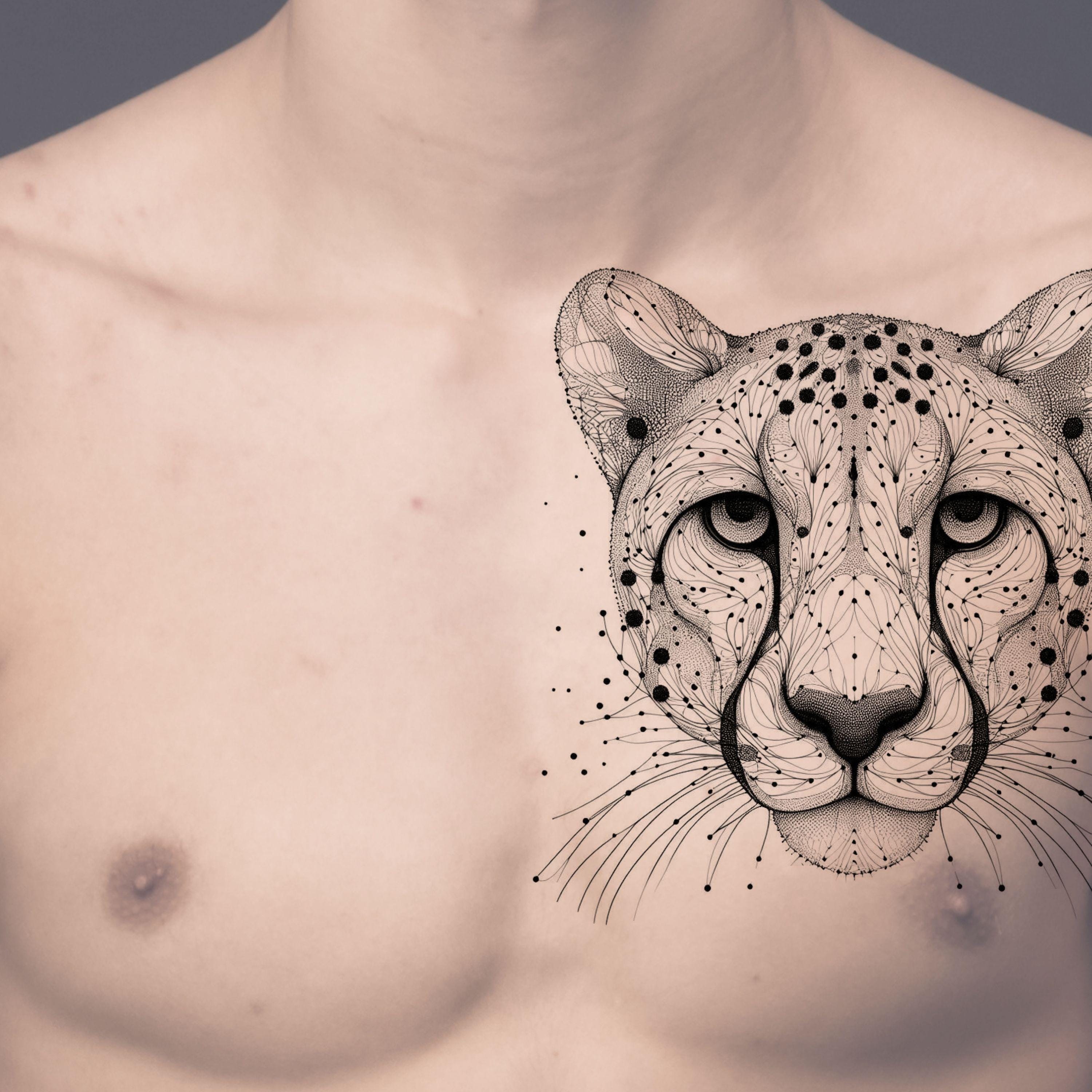 Cheetah Tattoo Design: Printable Template (instant Download) - Etsy Israel, image size:3000x3000