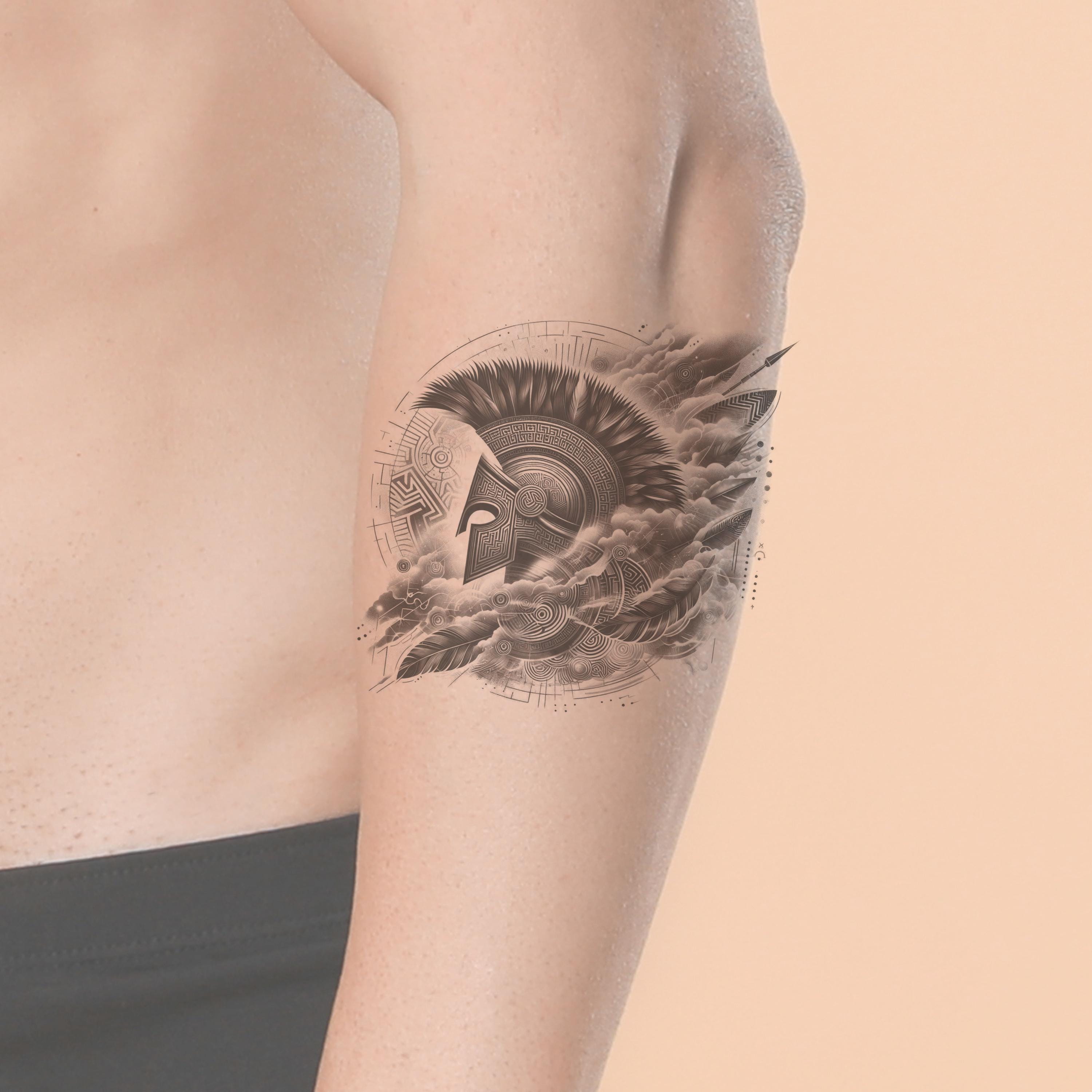 Gladiator Helmet Tattoo Design: Warrior Roma Greek Art (instant Download) -  Etsy, image size:3000x3000