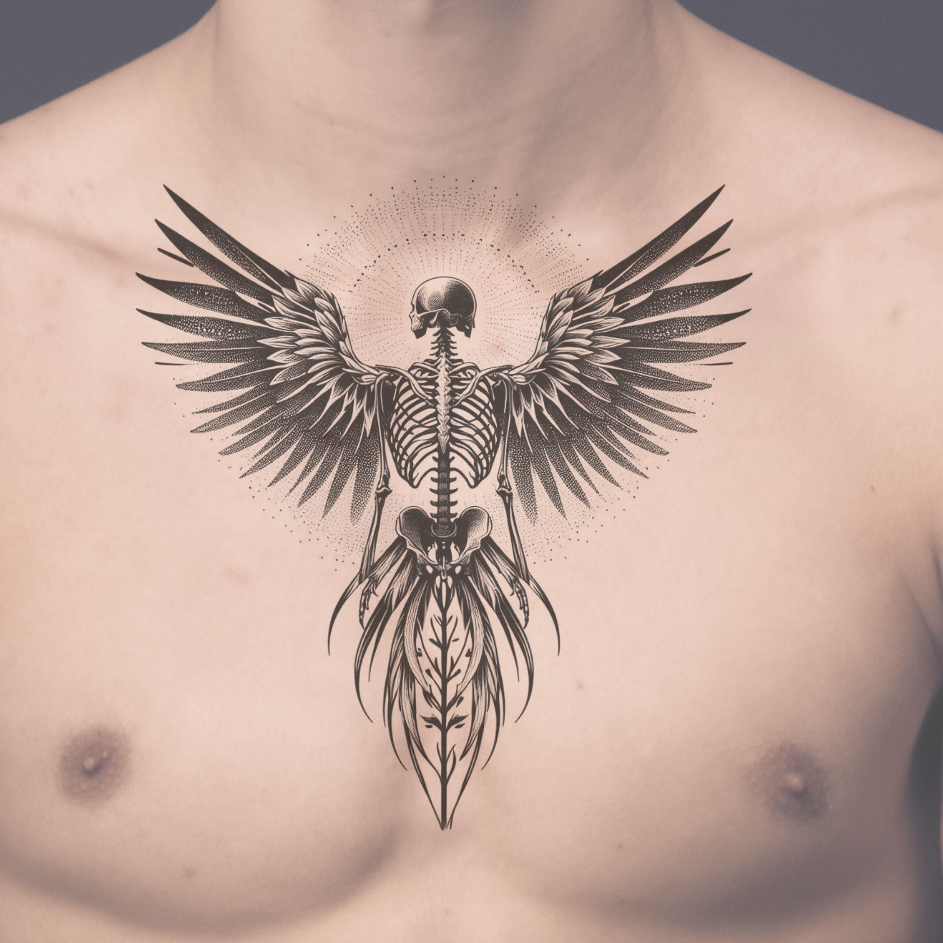 Arend skelet tattoo-ontwerp: afdrukbare sjabloon vogeltattoo (direct  downloaden) - Etsy België, image size:3000x3000