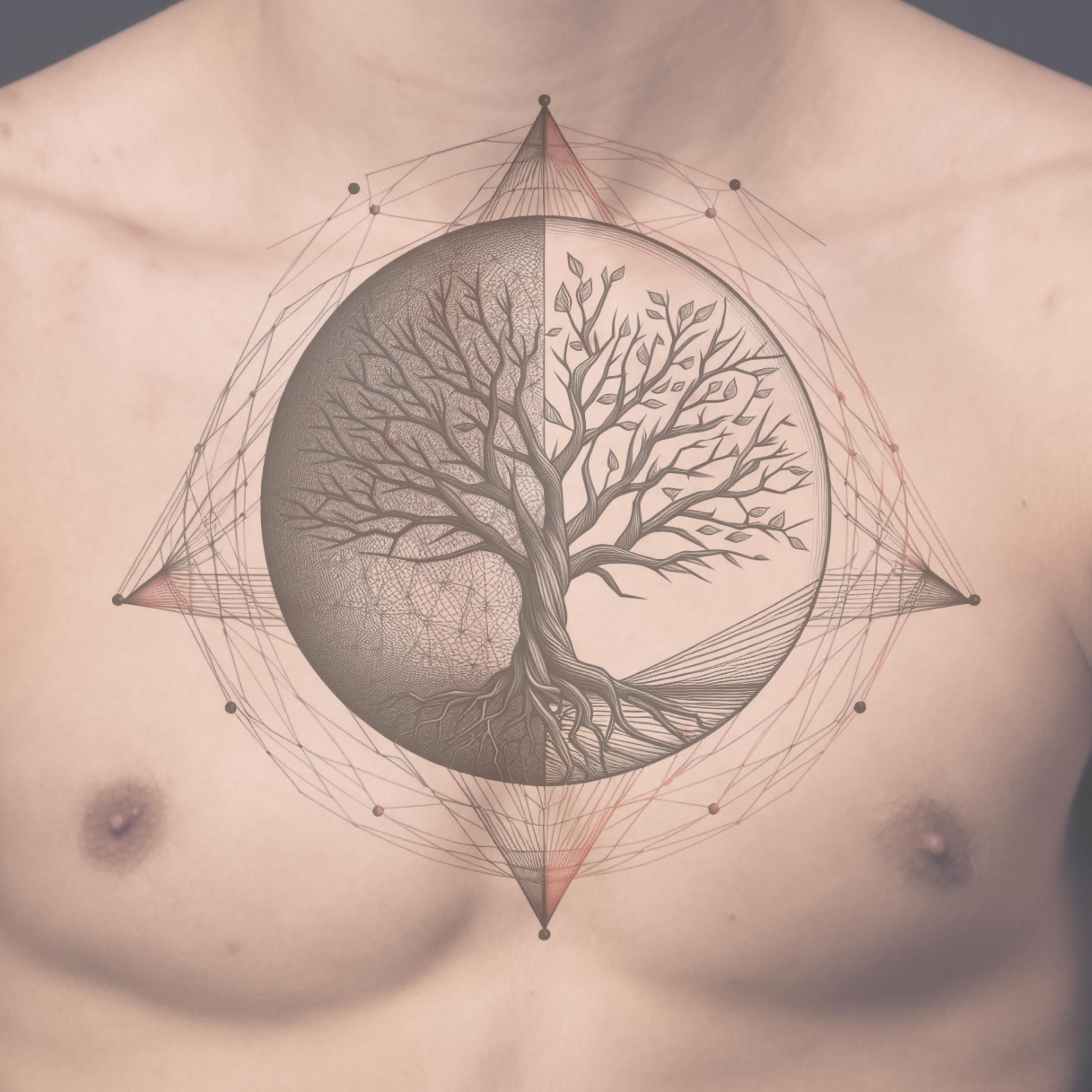 Tatuaje de arbol para hombres - Etsy Österreich, image size:3000x3000