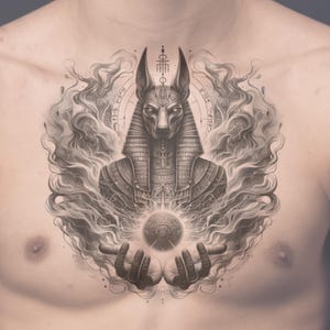 Anubis Tattoo Design. Seth Tattoo Design. Egypt Tattoo. Man tattoo. woman tattoo. anubis png. God Tattoo Design.