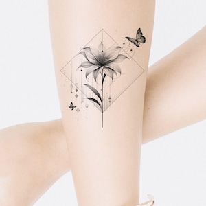 Flowers Tattoo Design - Floral Tattoo Design - Custom Tattoo Design - Instant Download - Printable Template - Feel Special-DownloadPrintDoit
