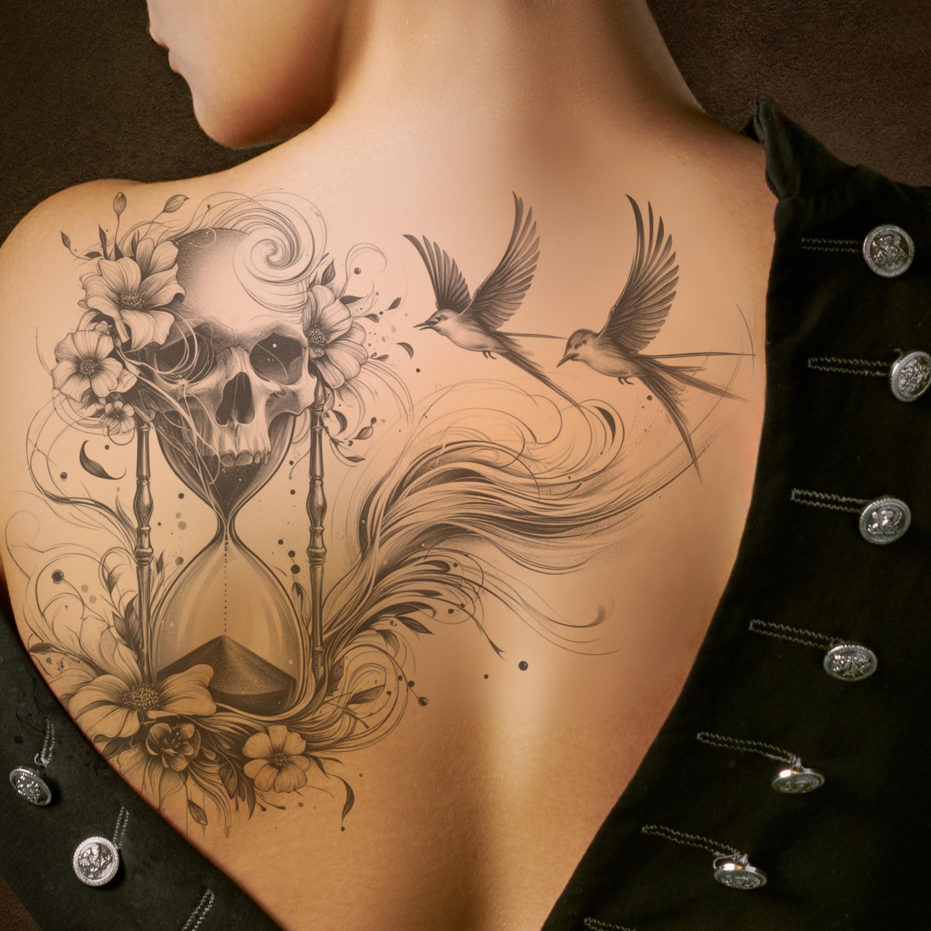 Hourglass Tattoo - Etsy, image size:3000x3000