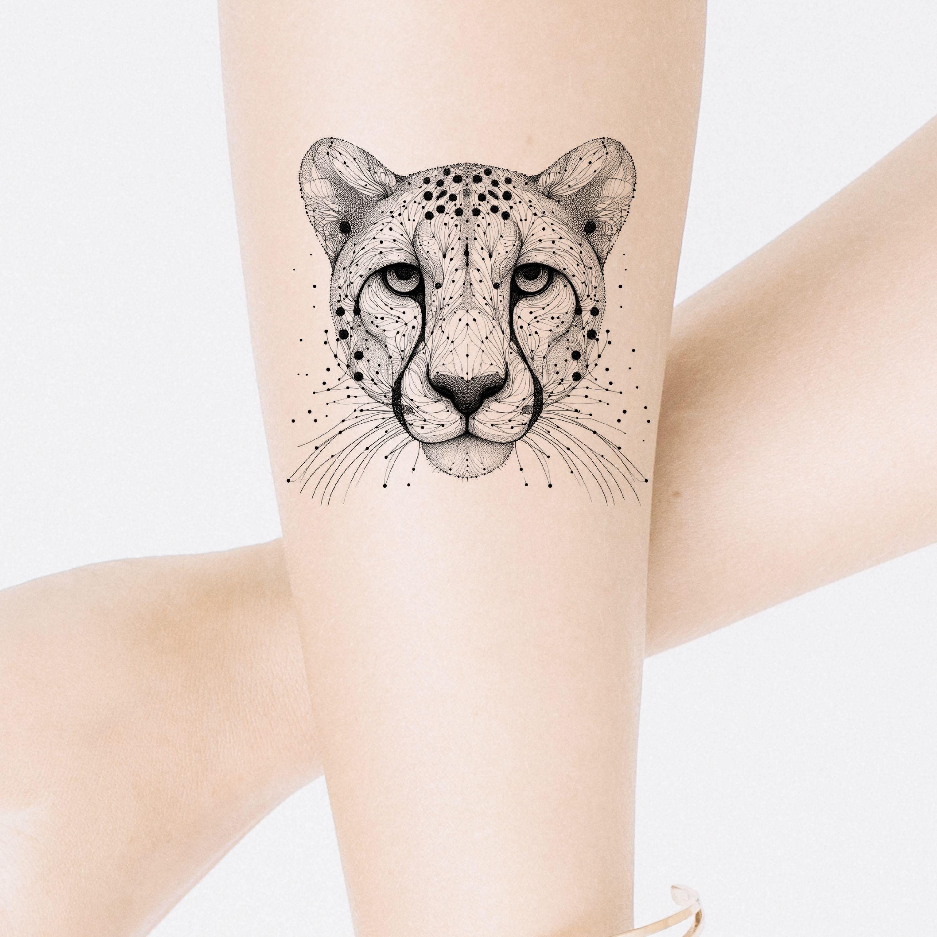 Cheetah tattoo art - Etsy México, image size:3000x3000