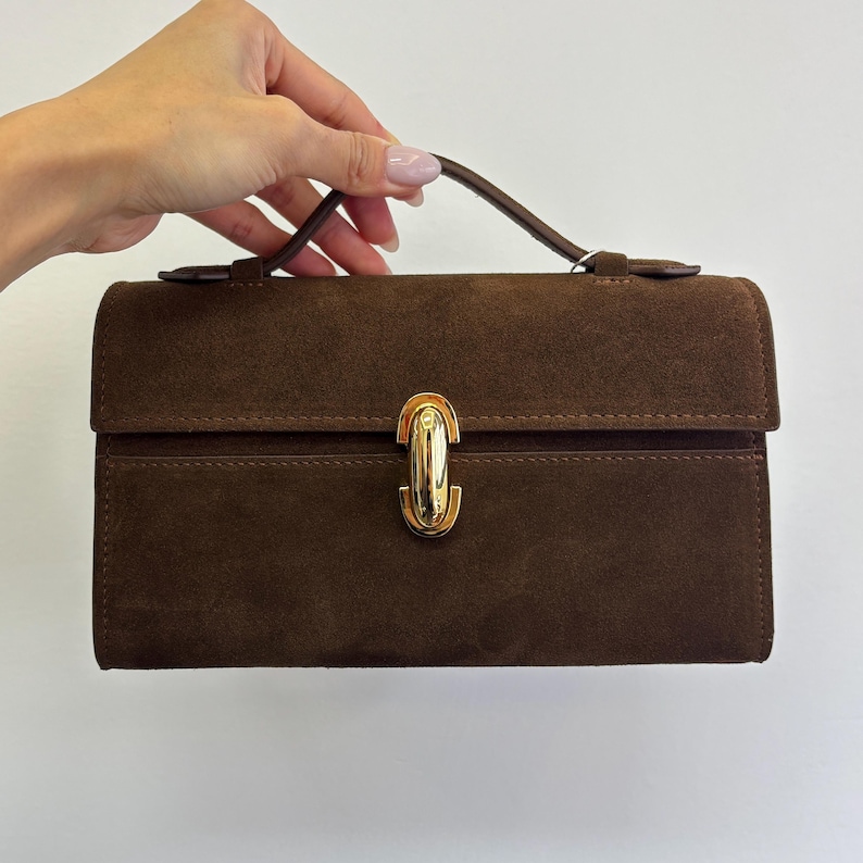 Clutch Bag, Women's Leather Top Handle Bag, Small Leather Tote Bag image 19
