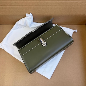 Clutch Bag, Women's Leather Top Handle Bag, Small Leather Tote Bag image 3
