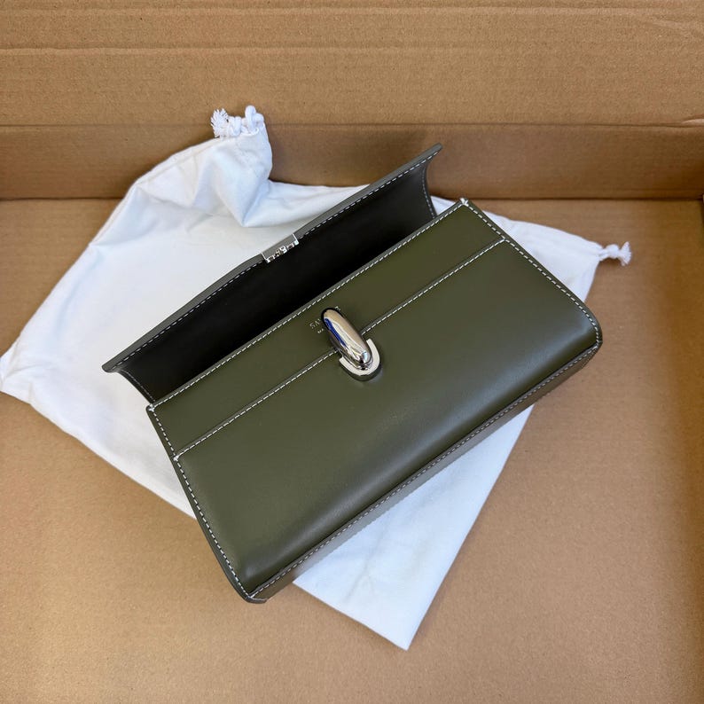 Clutch Bag, Women's Leather Top Handle Bag, Small Leather Tote Bag image 3
