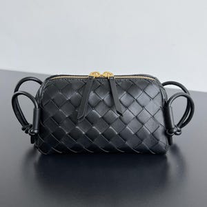Leather Woven Shoulder Bags, Handmade Lambskin Weaved Handbag, Women's Genuine leather Purse