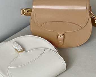 Leather Shoulder Bag, Women's Leather Handbag, Minimal Design Leather Purse