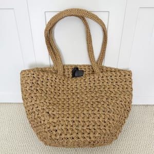 Lightweight Raffia-Look Tote Bag – Women’s Summer Shoulder Bag for Vacation & Beach, Rayon Raffia Bags