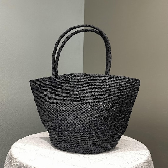 Raffia Tote Bags, Woven Straw Bag, Summer Handbags, Vacation Shoulder Bag