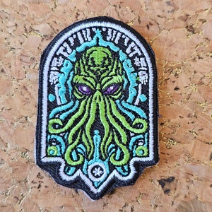 Eldritch Cthulhu Iron-On Patch - Mythic Embroidered Applique, Lovecraftian Horror Accessory