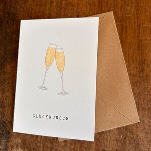 Wenskaart Champagne Aquarelkaart Hoge Kwaliteit