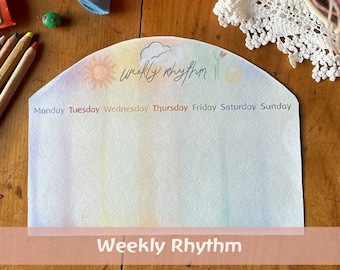 Weekly Rhythm, Waldorf weekly Rhythm, Printable Download, Early Years Learning , Home School, Weekly Routine,