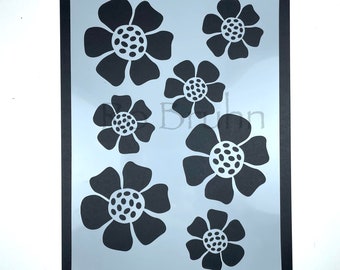 Stencil, Sunflower, mylar, designed and machine cut by me