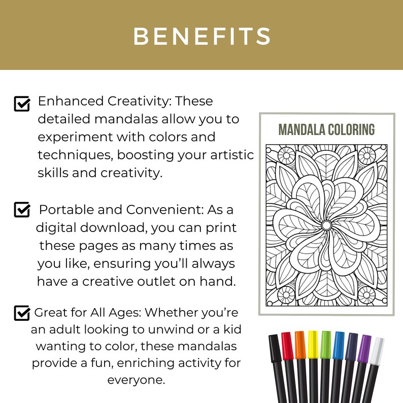 50 Page Printable Mandala Coloring Book Printable Adult Coloring Pages ...