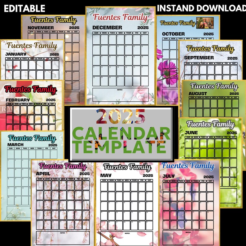 2025 Printable Flower Calendar - Il 794xN.6352532745 6doe