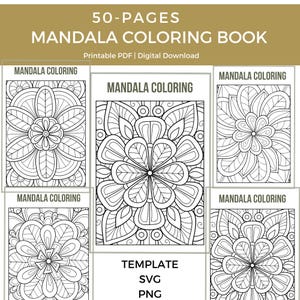 50 Page Printable Mandala Coloring Book Printable Adult Coloring Pages ...
