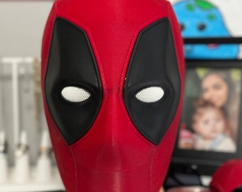 Máscara de Deadpool: máscara portátil roja y negra, perfecta para cosplay y Halloween, idea única de regalo de superhéroe. Lobezno Deadpool