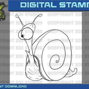 Timbre numérique Téléchargement instantané - Cartoon Snail