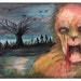 Swamp Zombies - Signed 9 x 12 Original Watercolor Painting by George Deep