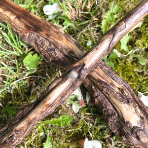 Hand carved hornbeam wood wand with labradorite, witch wand, Wicca wand, magic wand, ritual wand, pagan