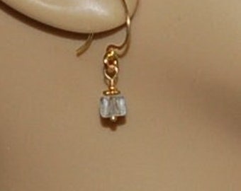 Aquamarine and 24k gold vermeil Bali beaded earrings