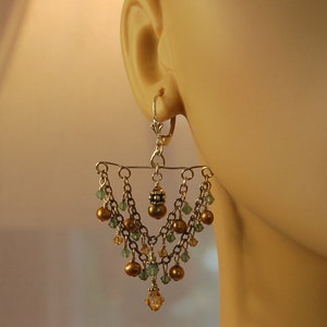 Swarovski Crystal Chandelier Earrings, Sterling Silver, Freshwater Pearl