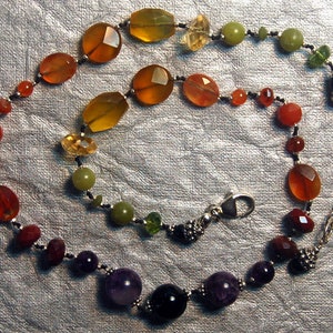Hand knotted semi precious Fall necklace image 3