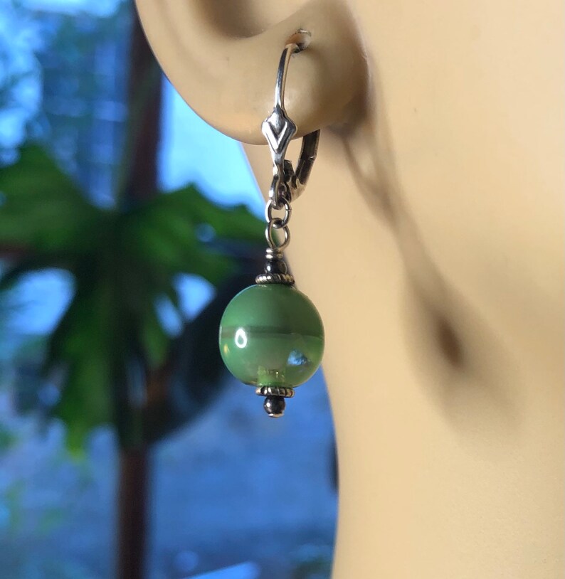 Vintage German Glass and Bali Sterling Silver Beaded Pierced Etsy