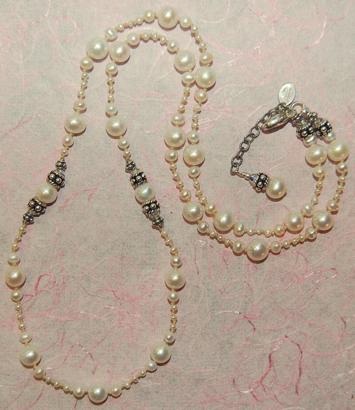 Hand Knotted Creamy White Fresh Water Pearls Bali Sterling - Etsy