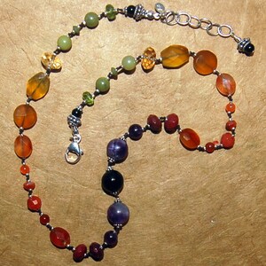 Hand knotted semi precious Fall necklace image 6