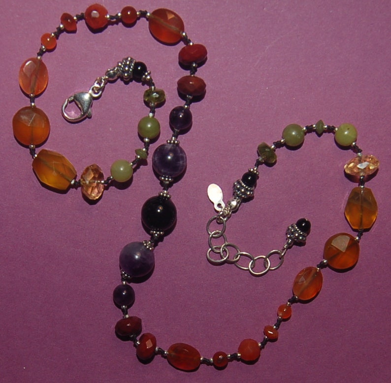 Hand knotted semi precious Fall necklace image 8