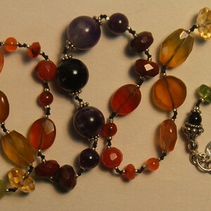 Hand knotted semi precious Fall necklace image 4