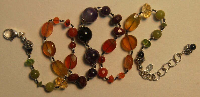 Hand knotted semi precious Fall necklace image 4