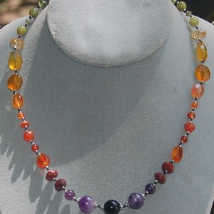 Hand knotted semi precious Fall necklace image 2