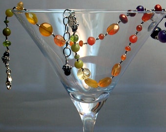 Hand knotted semi precious Fall necklace