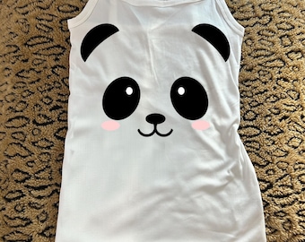 kawaii panda face tank