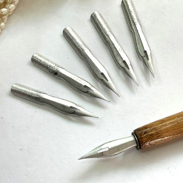 West Brooks Co Ltd High Steel ALUMINUM #552 FINE Writing Point NIB - Dip & Feather Quill Pens