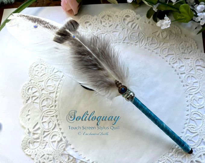 The SOLILOQUY Artisan Crafted Feather Quill IPAD Stylus Pen - iPad iPhone Kindle