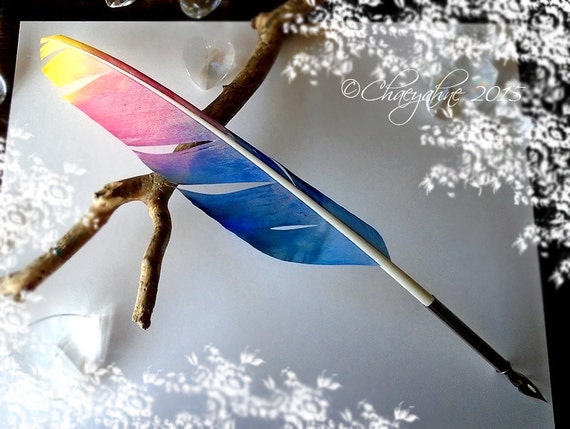 The RAINBOW ARTISAN Feather Quill Pen - Etsy