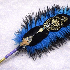 Starbird Illumination Quill ~ Moonstone and Heptagram Feather Quill Pen ~ Ritual & Writing