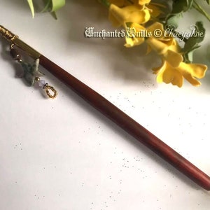 The Metaphysical Scribe MAHOGANY Handcrafted Solid Wood Calligraphy Dip Pen - Starlight Crystal Point