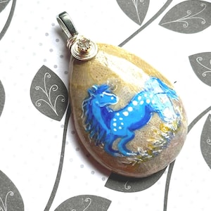 Fossil Coral SPIRIT HORSE Pendant & Necklace - Folk Art Ponies
