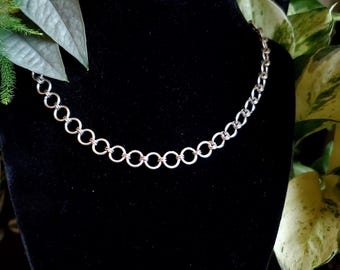 Dainty 2in1 Chainmail Choker Short Necklace Stainless steel | Gothic Alt Whimsigoth Statement Jewelry