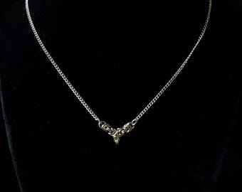 Simple Dainty Necklace with Byzantine Stainless Steel Choker / Short Necklace