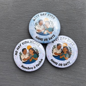 JW Baptism Best Day Ever Personalized 1.25&quot; PINS