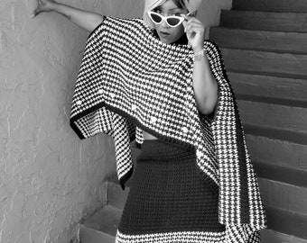 PATTERN ONLY/Houndstooth Queen Cape & Skirt Set