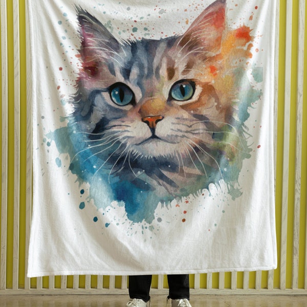 Cute Blanket Cat, Cat Velveteen Blanket, Cat Blanket, Velveteen Plush Blanket, Velveteen Blanket, Soft Plush Blanket, Minky Pet Blanket